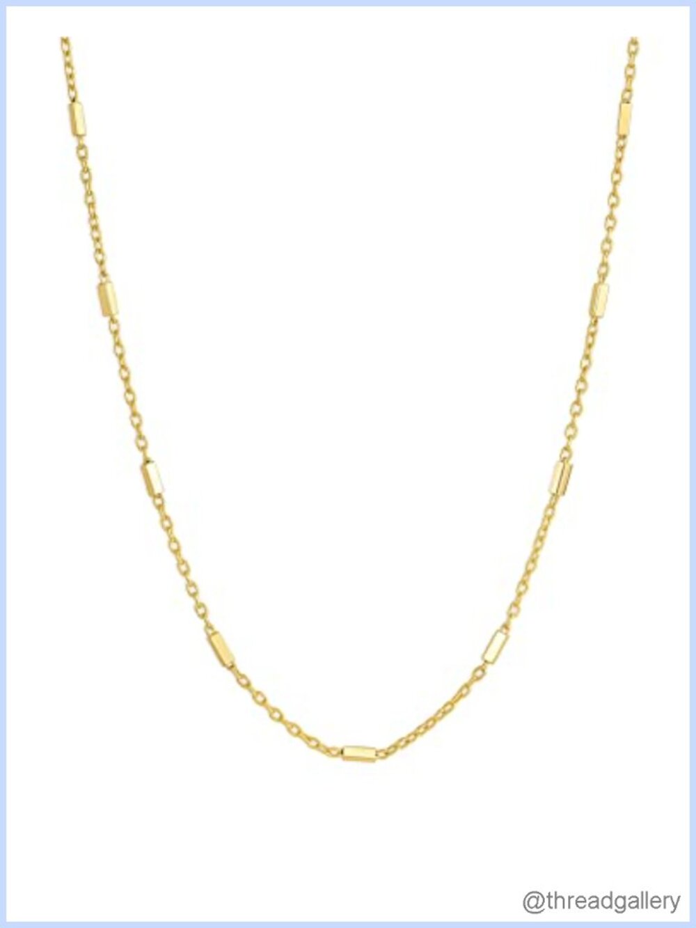18k Gold Plated Dainty Bar Chain Necklace Minimalist Layering